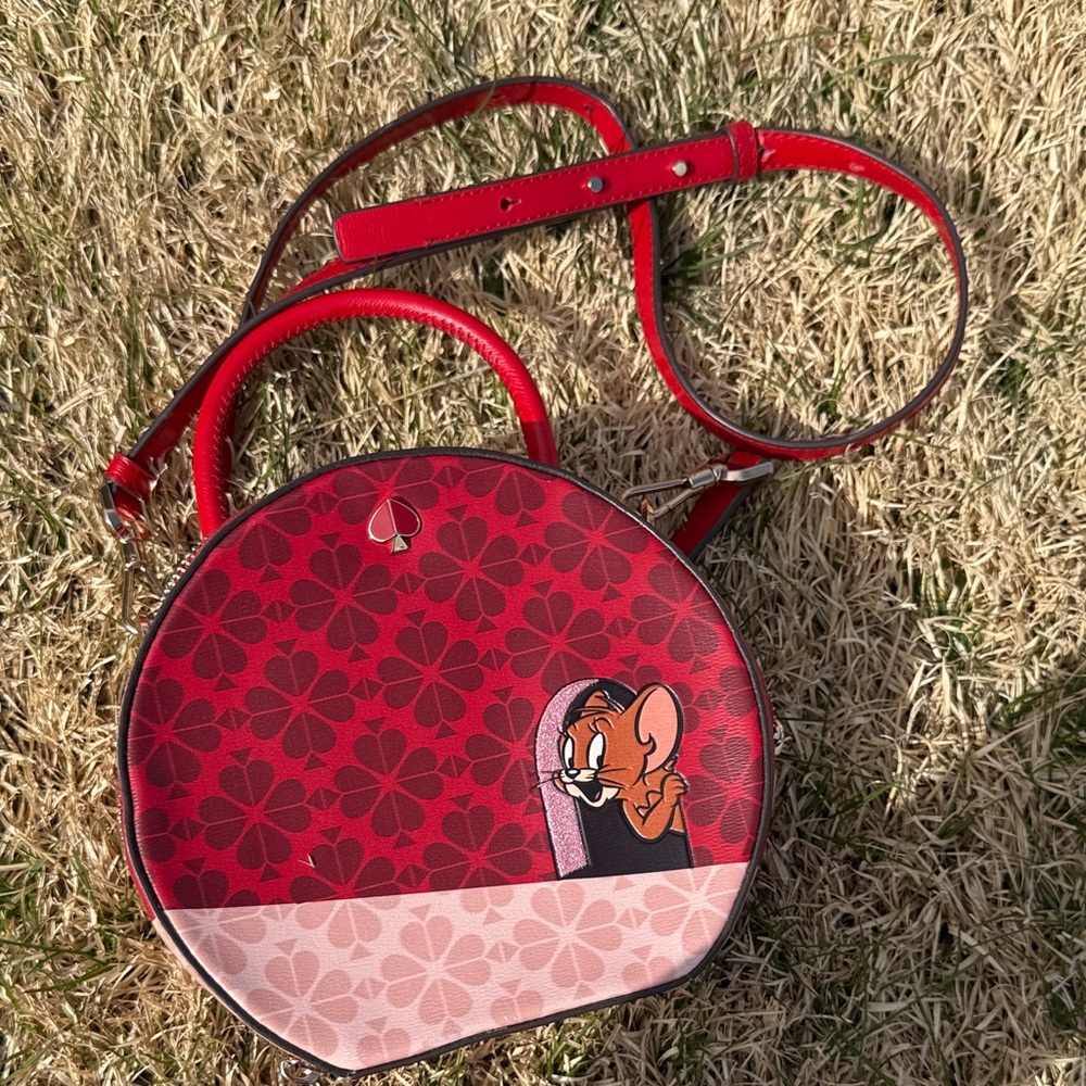 kate spade Red and Pink Round Crossbody Bag with Cartoon Mouse - Picture 3 of 4